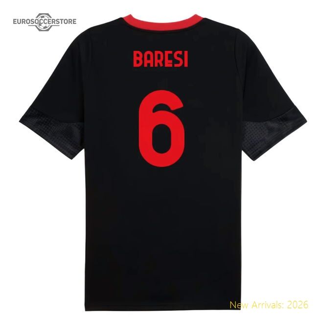 2025-2026 Ac Milan Training Football Jersey (black) (baresi 6)