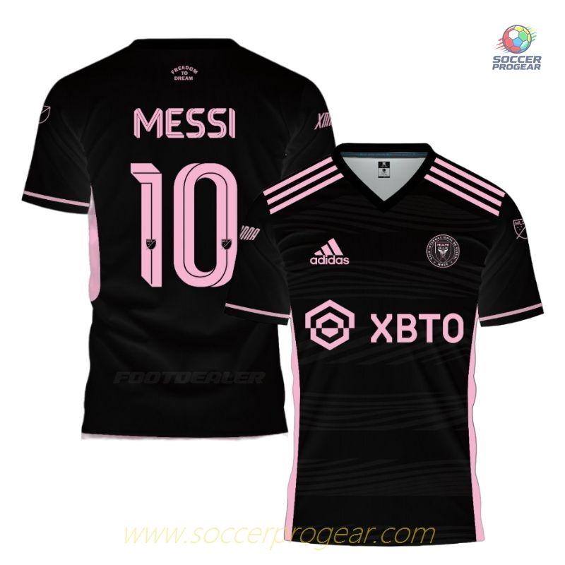 Inter Miami Messi Soccer Team Shirt 2022 2023 Away Kids Edition's