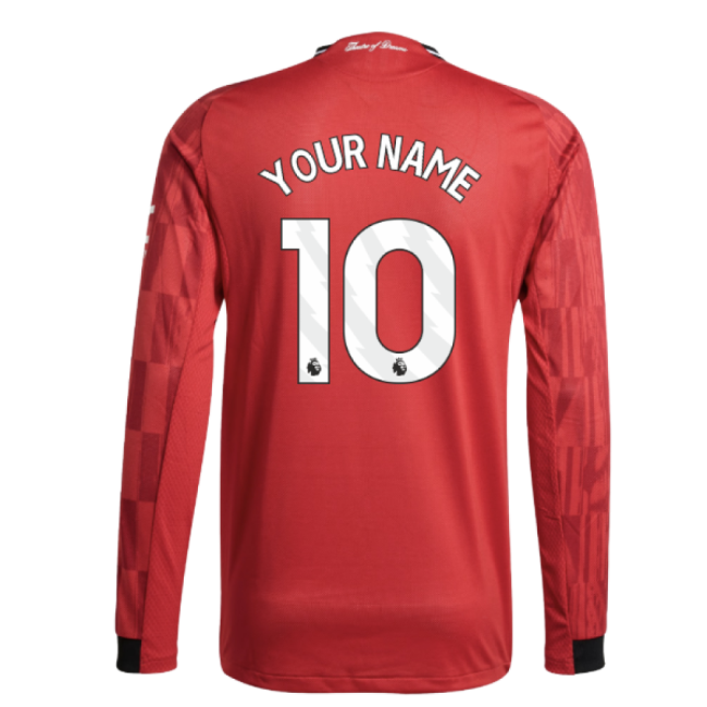 2025-2026 Man Utd Authentic Long Sleeve Home Jersey (Your Name)