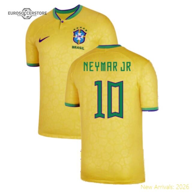 Neymar Brazil Premium Jersey (2022-2023) Comfort Fit Vintage