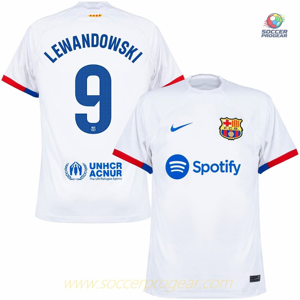 Barca Football Shirt 2023 2024 Away Lewandowski