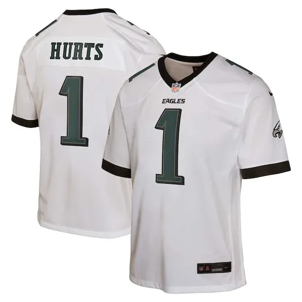 None Jalen Hurts Game Jersey - White | NFL Player Jersey | NFL Footbal