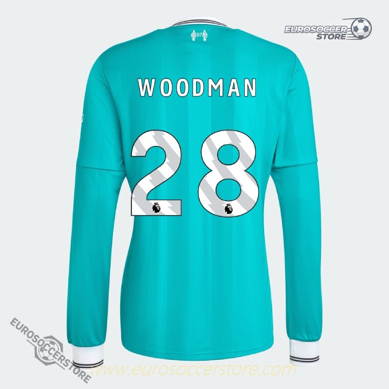 Woodman's 28 Liverpool Third Long Sleeve Jersey for the 25-26 Season