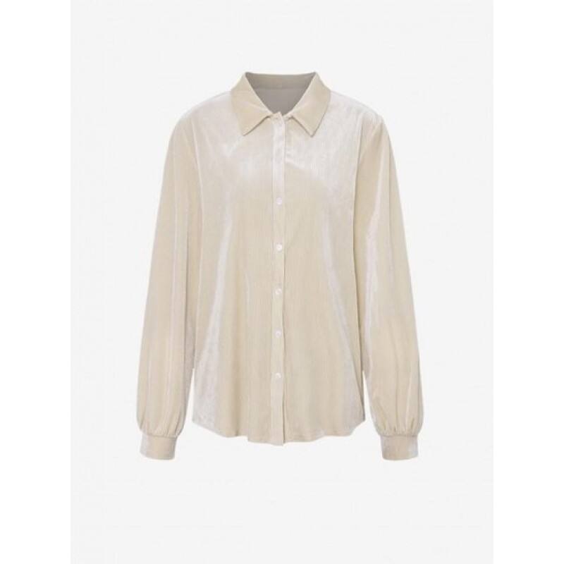 Shiny Velvet Button Down Shirt DV6567