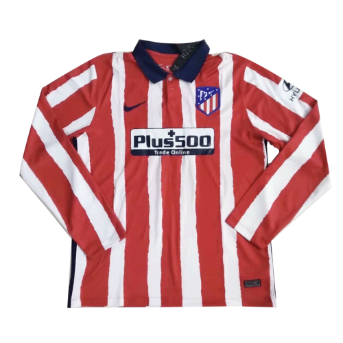 Atletico Madrid 20-21 Home Long Sleeve Soccer Jersey Shirt - Official