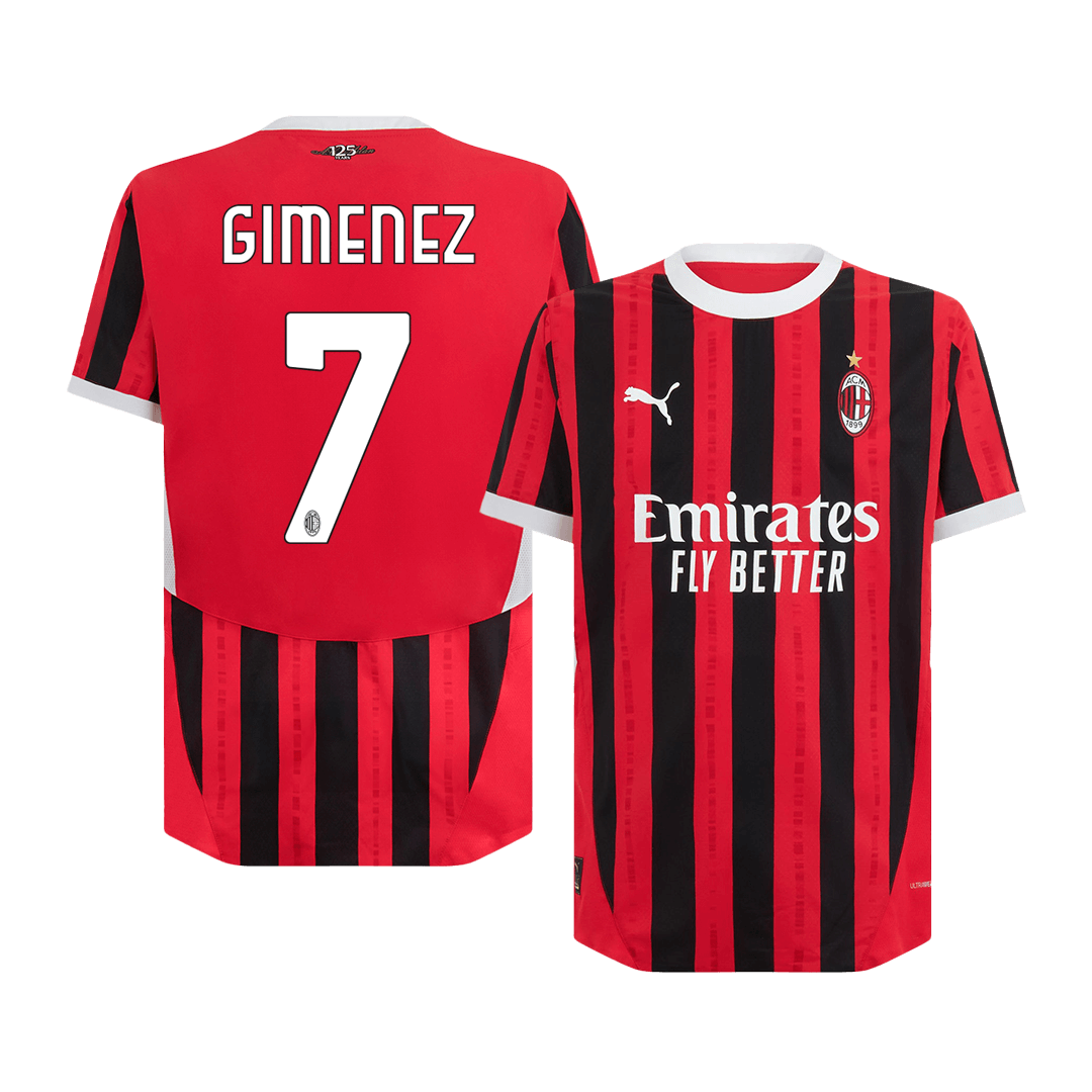 Player Version GIMENEZ #7 AC Milan Home Soccer Jersey 2024/25Authentic