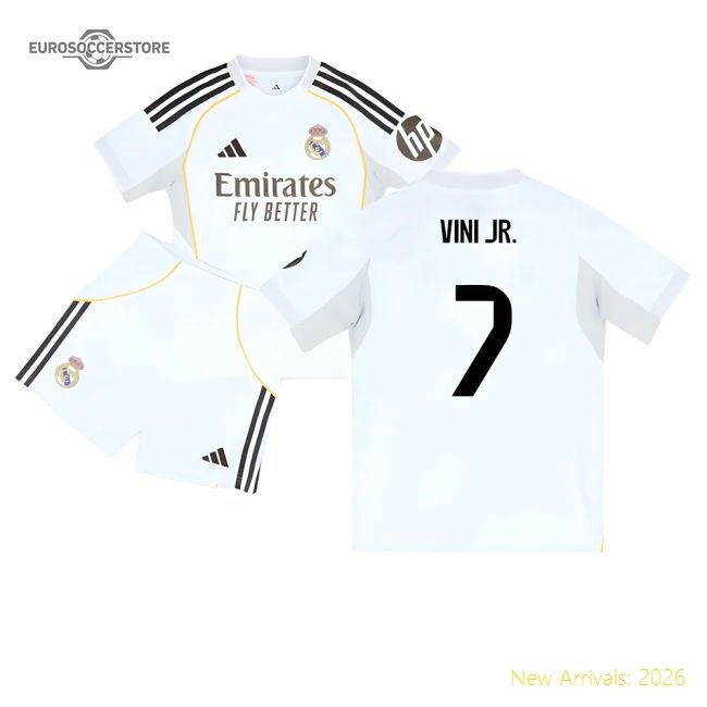 2025-2026 Real Madrid Home Youth Kit (vini Jr 7) - Collectors Item