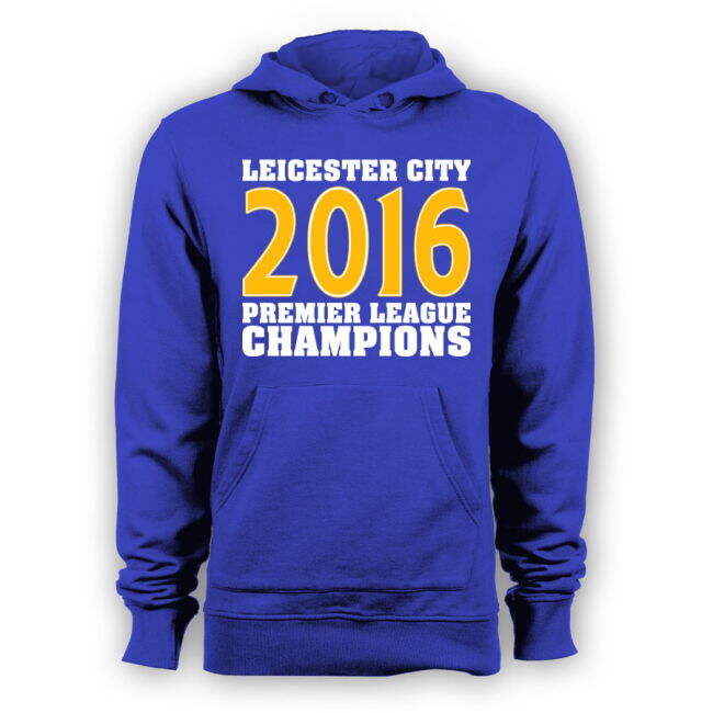 Leicester City 2016 Premier League Champions Hoody (Blue)