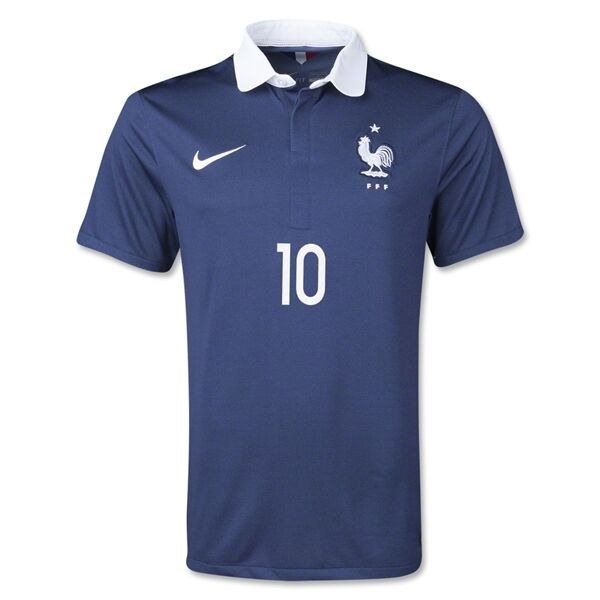Authentic 2014 France BENZEMA10 Home Navy soccer Jersey Shirt