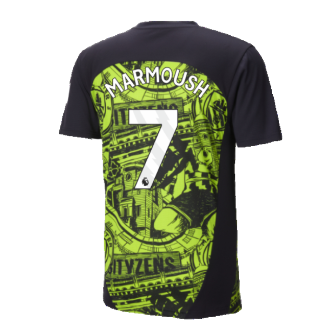 Fervent Football Man City Pre Match Shirt Yellow Glow Kids Marmous...