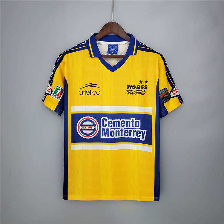 99-00 Tigres UANL Yellow Retro Soccer Jersey Football Shirt -