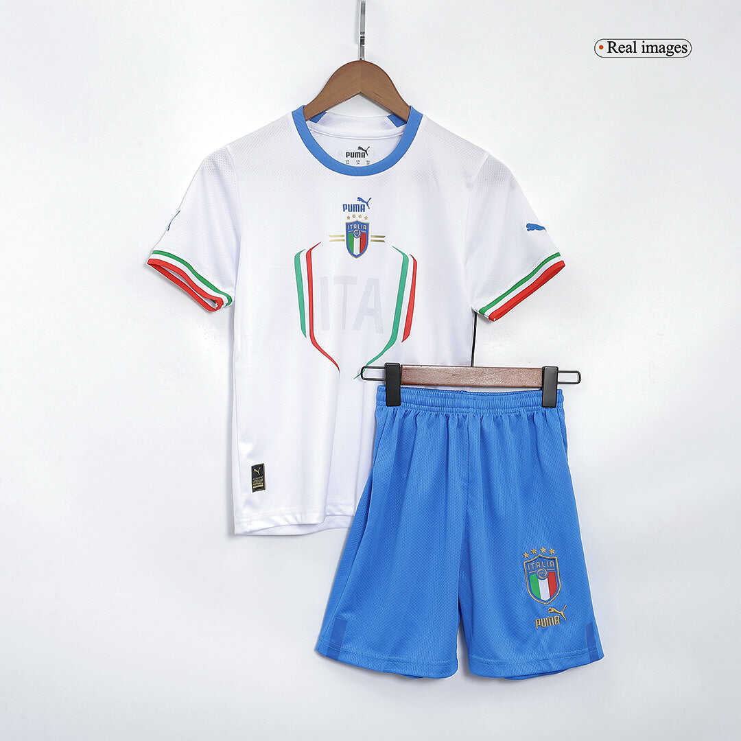 Kid's Italy Away  Soccer Jersey Kit(Jersey+Shorts) 2022 Authentic Kit