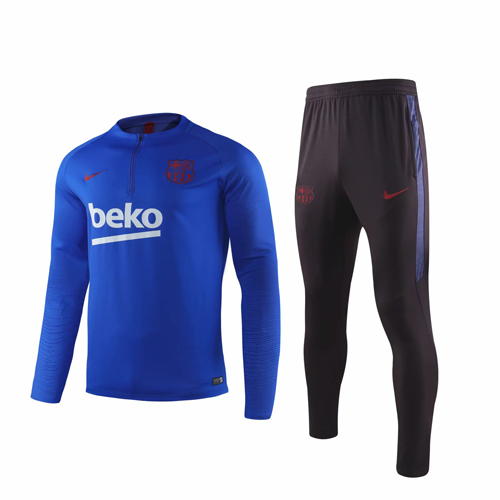 Lightweight Barca 201920 Barcelona Blue Zipper Sweat Kit