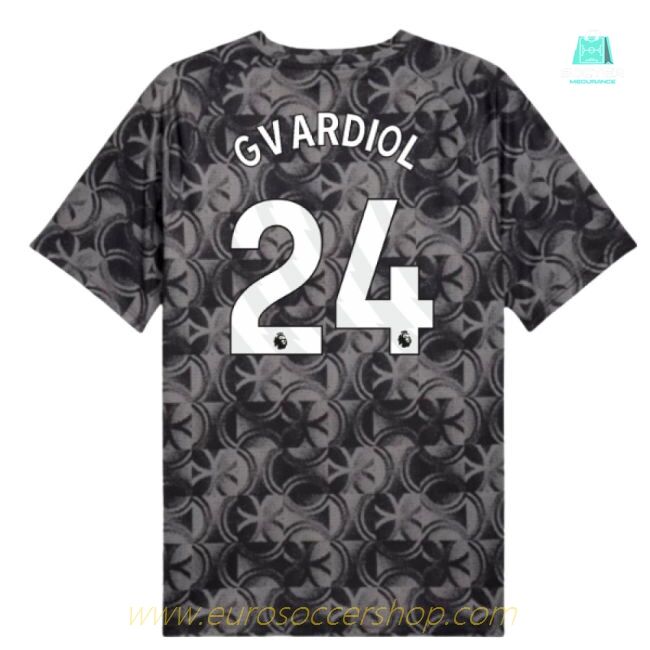 2025-2026 Man City Warm Up Jersey (Black) (Gvardiol 24)