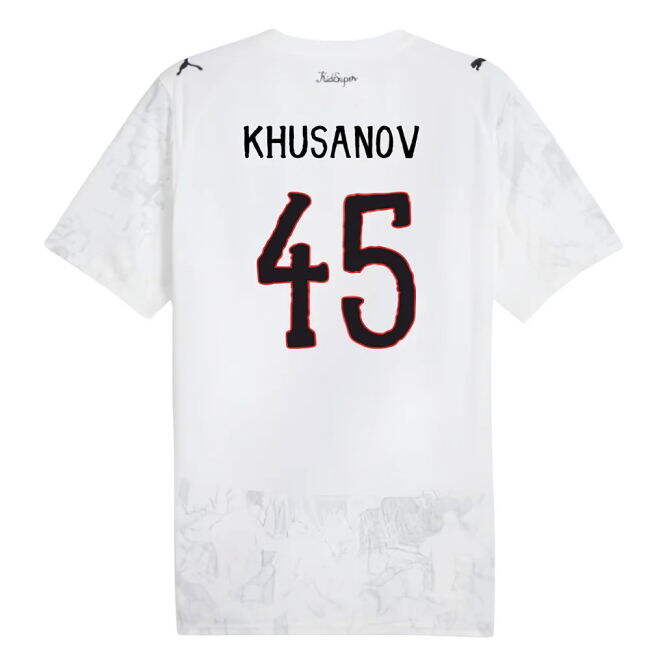 Khusanov 45 New Manchester City Home Match Shirt 2025-2026 (Kids)