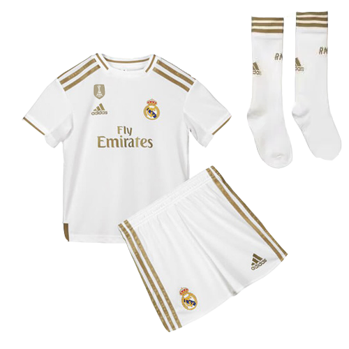 Kids 19-20 Real Madrid Home White Jersey KitShirtShort - Official
