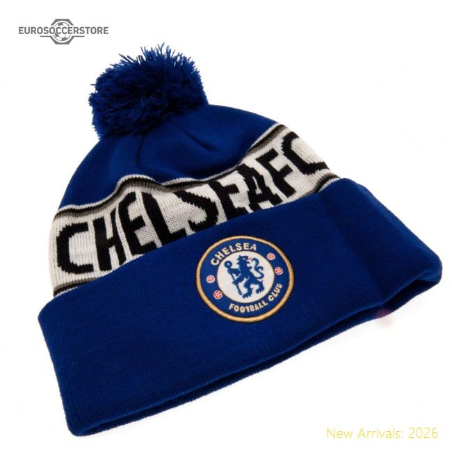 Premium Chelsea Fc Royal Text Ski Hat - Premium Quality Football