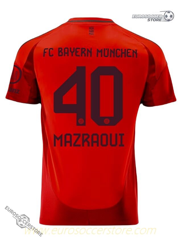 Bayern Munich's Mazraoui 40 Home Jersey for the 24-25 Season