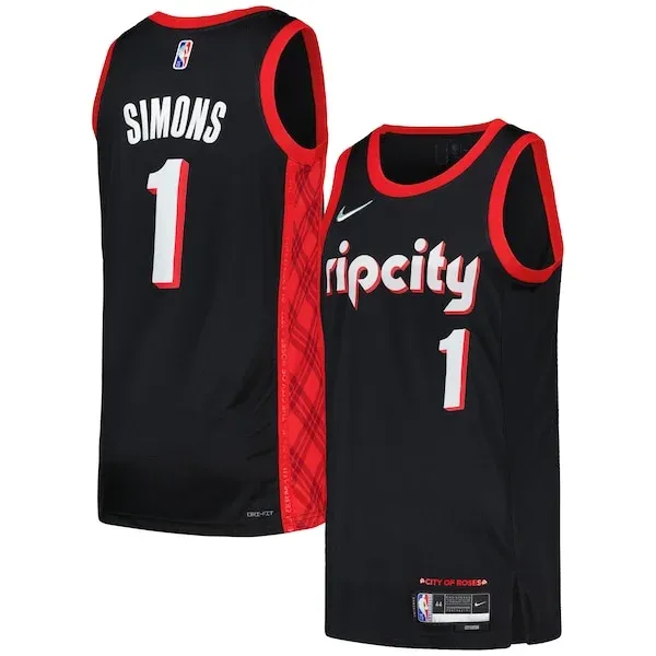 Anfernee Simons POR Swingman Jersey - premium team-jersey - Red