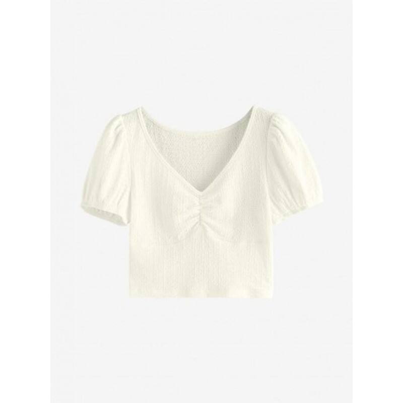 Crinkle Ruched Crop Top LA5534