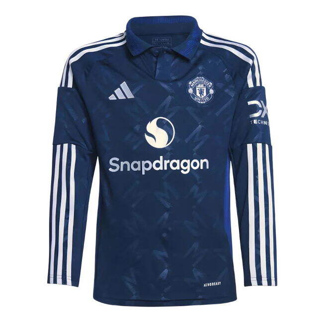 Man Utd Long Sleeve official style Away Shirt 2024-2025 (Youth