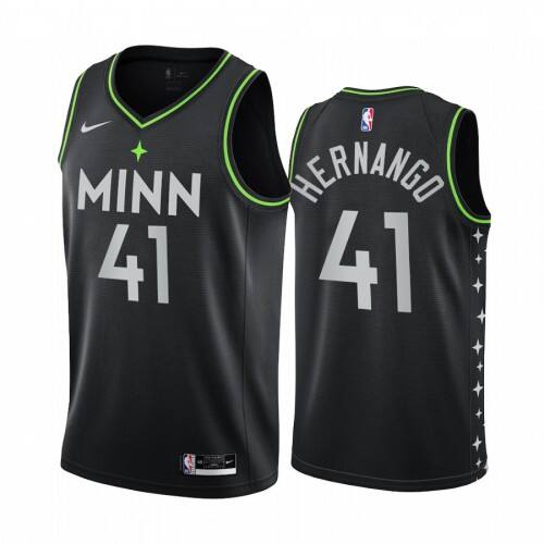Nike Minnesota Timberwolves #41 Juancho Hernangomez Black NBA Swingman 2020-21 City Edition Jersey Mens