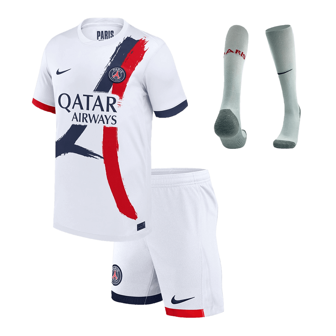 Kid's PSG Away Soccer Jersey Kit(Jersey+Shorts+Socks) 2024/25Authentic