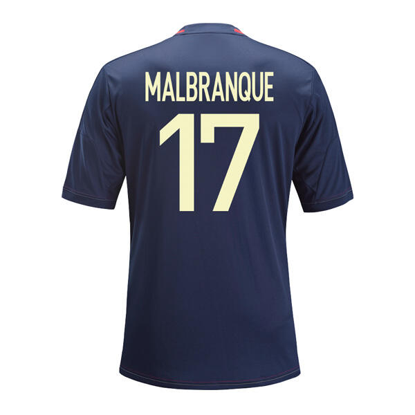 13-14 Olympique Lyonnais 17 Malbranque Away Black Jersey Shirt -