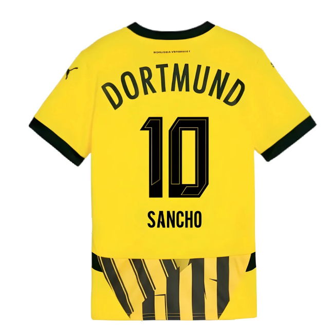 Kids 2024-2025 Borussia Dortmund Soccer Club Home Kit (Sancho 10)