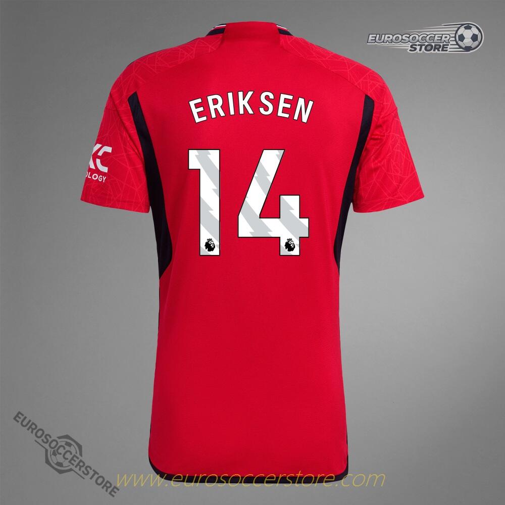 The 23-24 Home Jersey of Manchester United featuring ERIKSEN with the number 14.