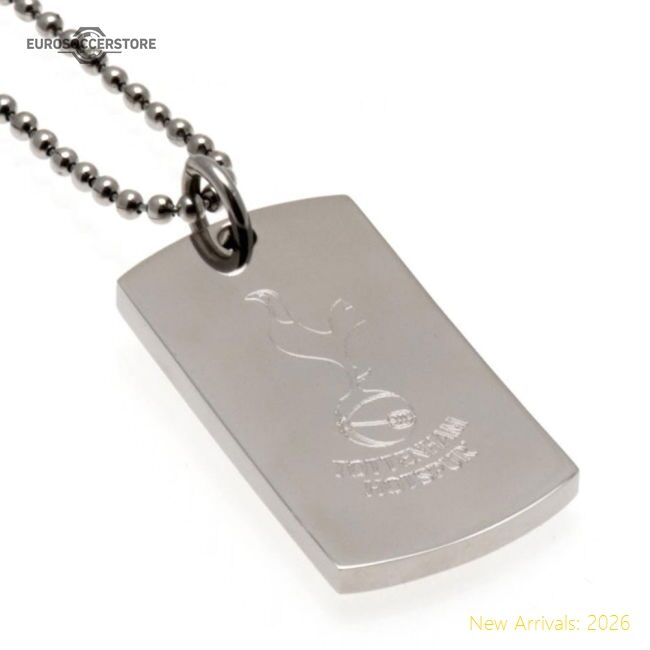 Authentic Tottenham Hotspur Fc Engraved Dog Tag & Chain - Premium