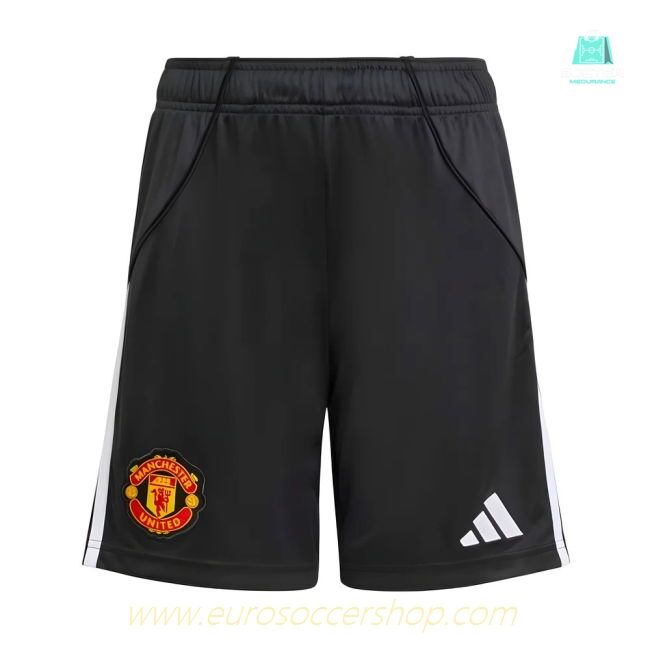 2025-2026 Man Utd Home Shorts (Black) - Kids