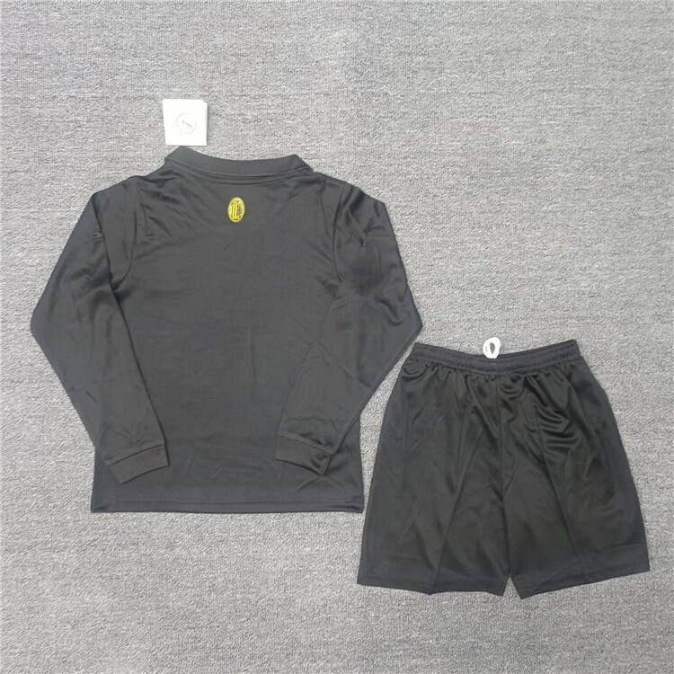 Kids AC Milan 125th Anniversary Black Kit ShirtShorts - Official