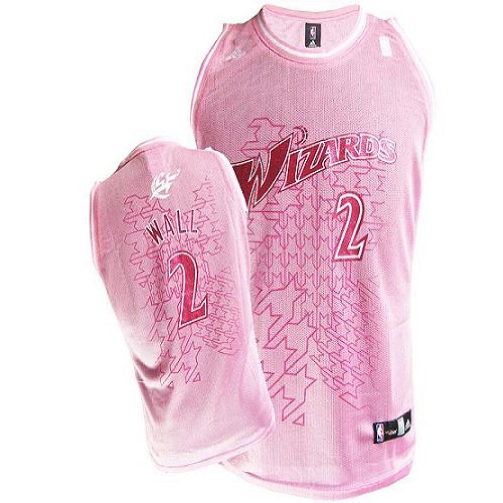 Wizards #2 John Wall Pink Women Fashion Stitched NBA Jersey