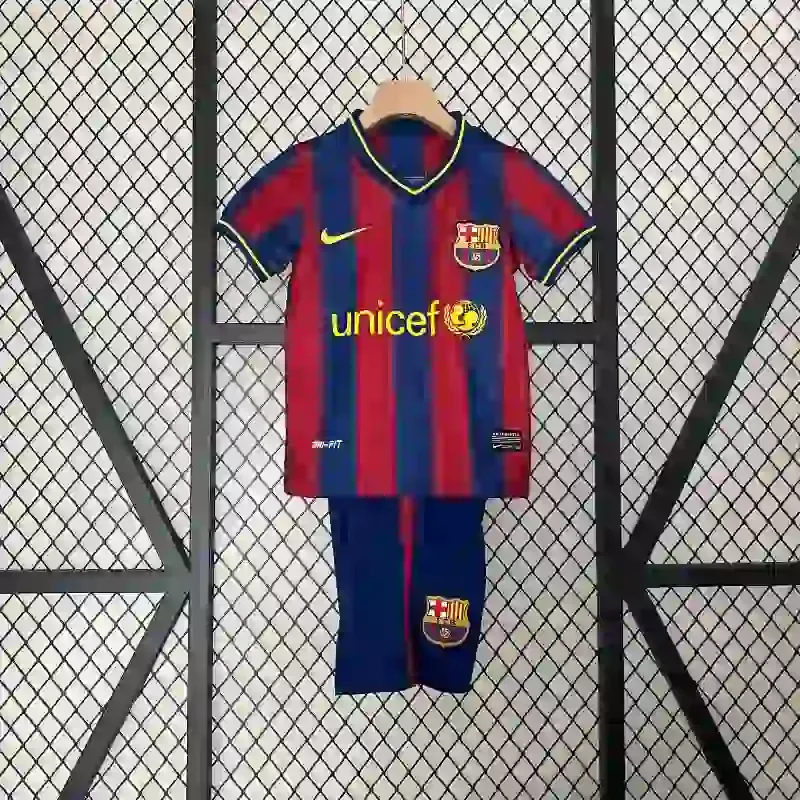 2009-2010 Kids Barcelona Jersey retro kit