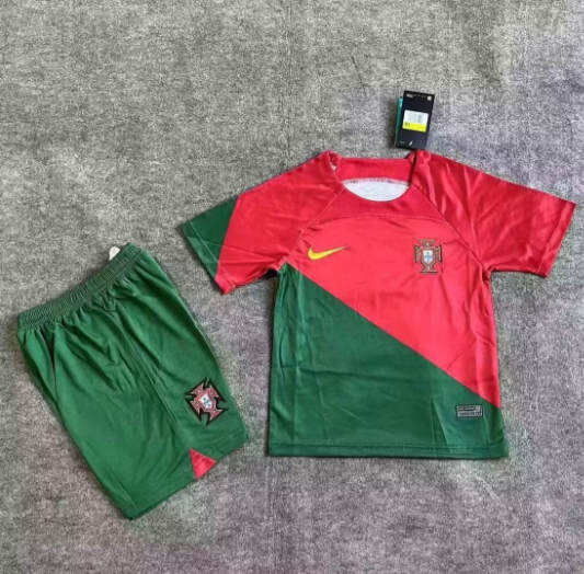 Kids Portugal World Cup 2022 Home Soccer Kit ShirtShorts - World Cup