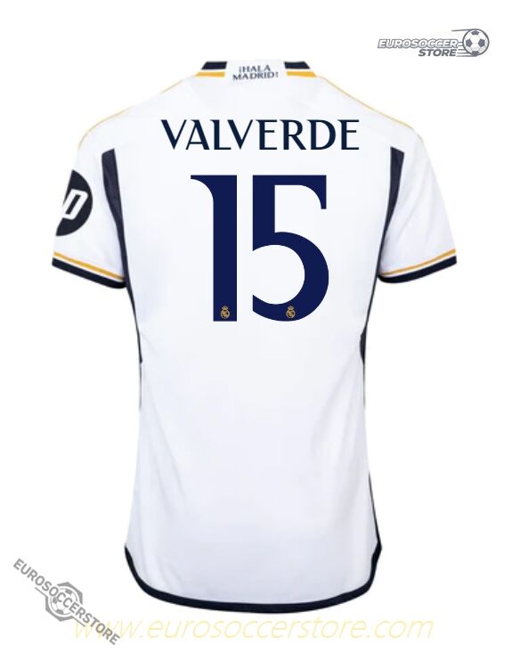 Real Madrid's 23-24 Season Home Jersey Featuring Valverde, Number 15