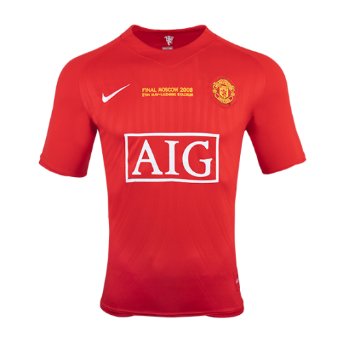 07-08 MANCHESTER UNITED RETRO HOME SOCCER JERSEY SHIRT - Official