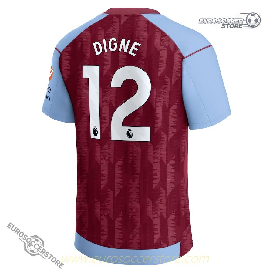 Aston Villa DIGNE 12 Home Football Jersey for the 23-24 Season