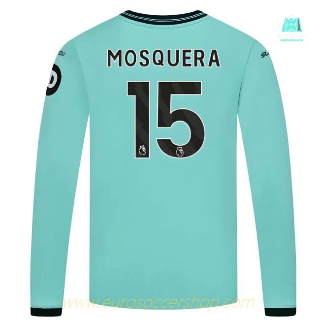 2025-2026 Wolves Long Sleeve Away Shirt (Kids) (Mosquera 15)