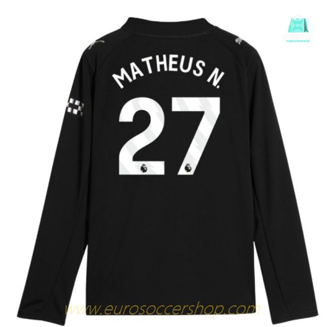 2025-2026 Man City Long Sleeve Away Shirt (Kids) (Matheus N. 27)