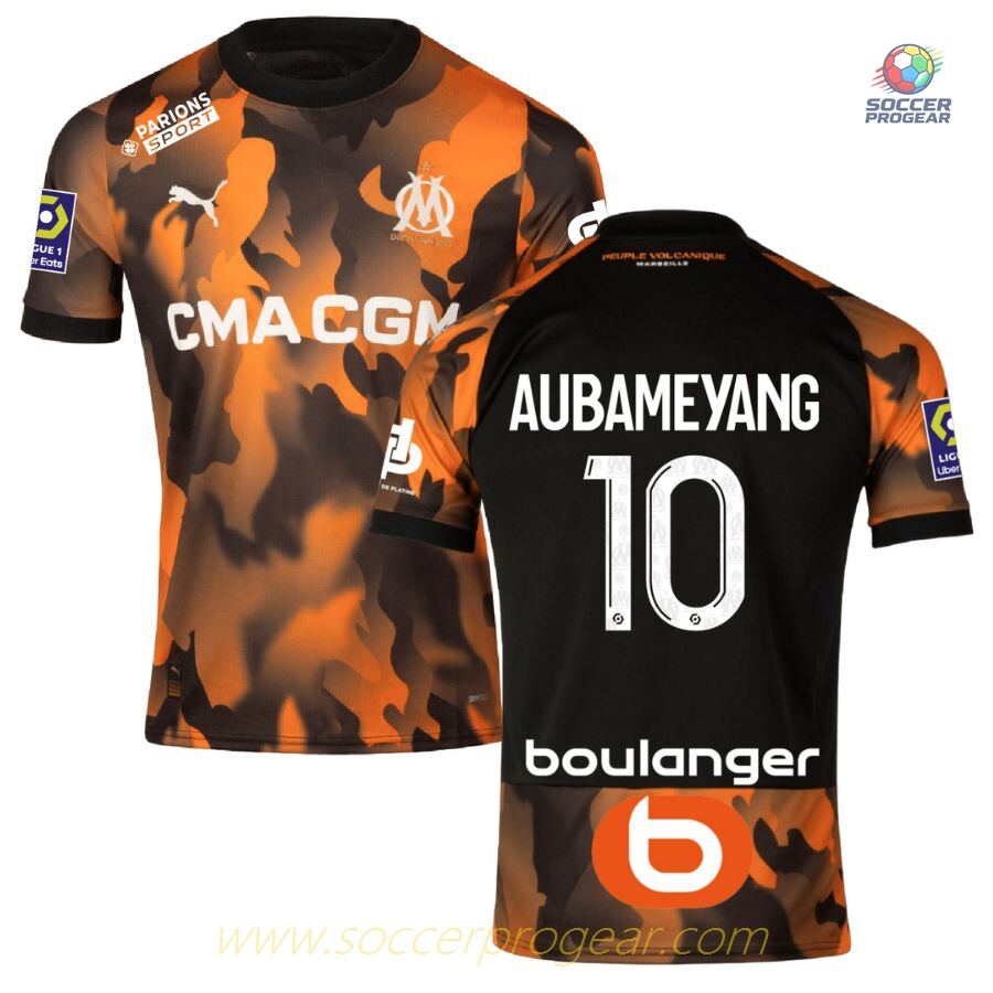OM Genuine Aubameyang Alternate Football Jersey 2023 2024
