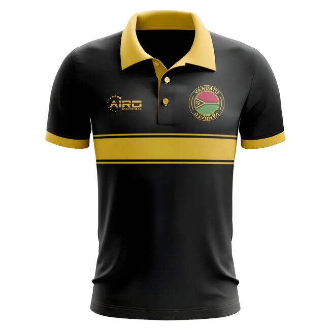 Vanuatu Concept Stripe Polo Shirt (Black)