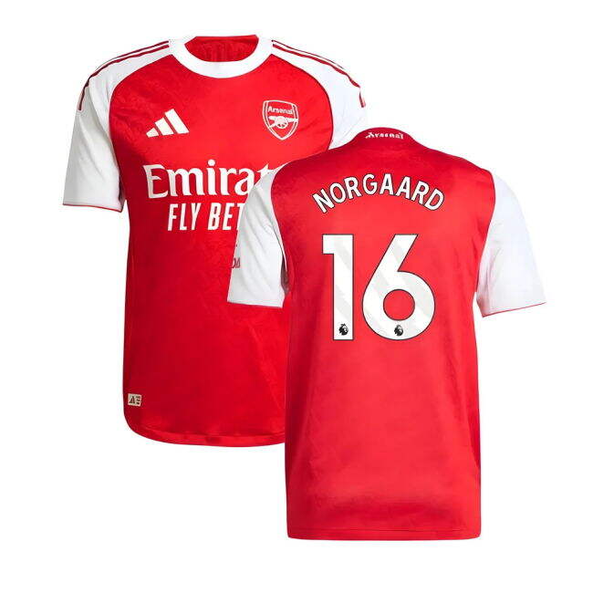 Arsenal 2025-20 Home Football Shirt with Norgaard Printing L M S