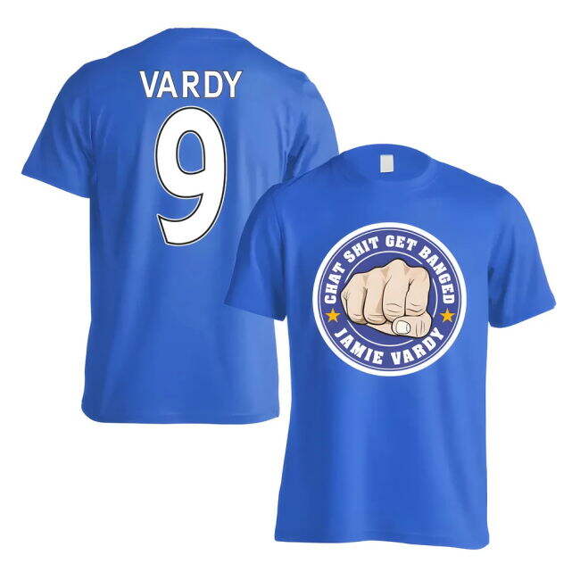 Leicester Vardy Chat Get Banged Logo - Blue official style T-Shirt ...