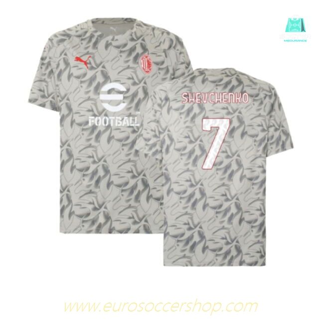 2025-2026 AC Milan Warm Up Jersey (Smokey Gray) (Shevchenko 7)