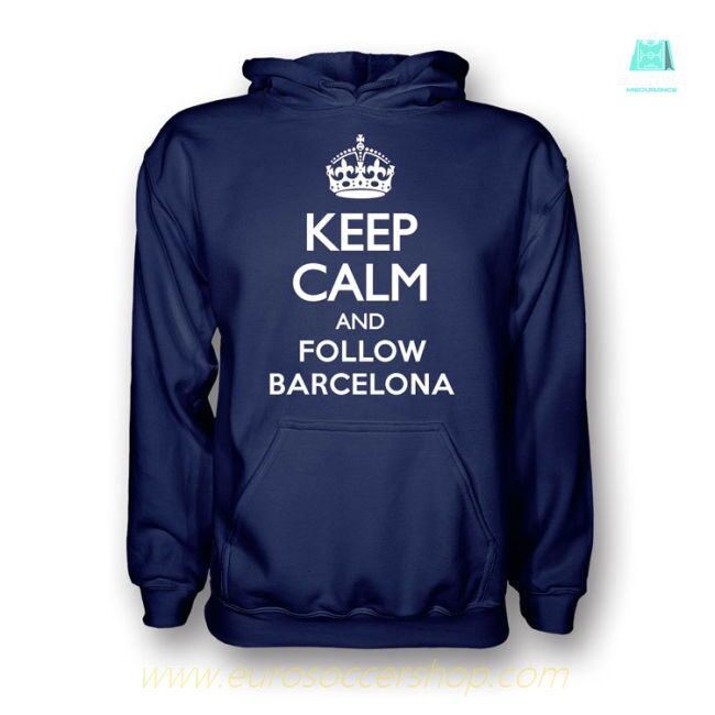Keep Calm And Follow Barcelona Hoody (navy) - Kids