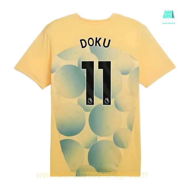 2024-2025 Man City Prematch SS Shirt (Flaxen) - Kids (Doku 11)