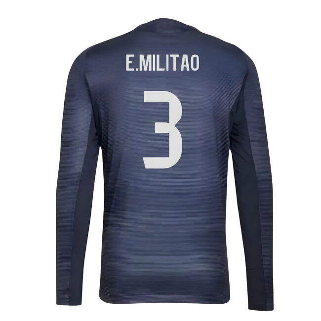 2025-2026 Real Madrid Authentic Long Sleeve Away Shirt (E.Militao 3)