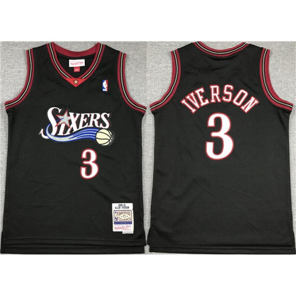 Fan Favorite Classic Men's Sixers #3 Allen Black Basketball Jersey